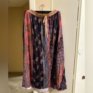 Plus size boho maxi skirt